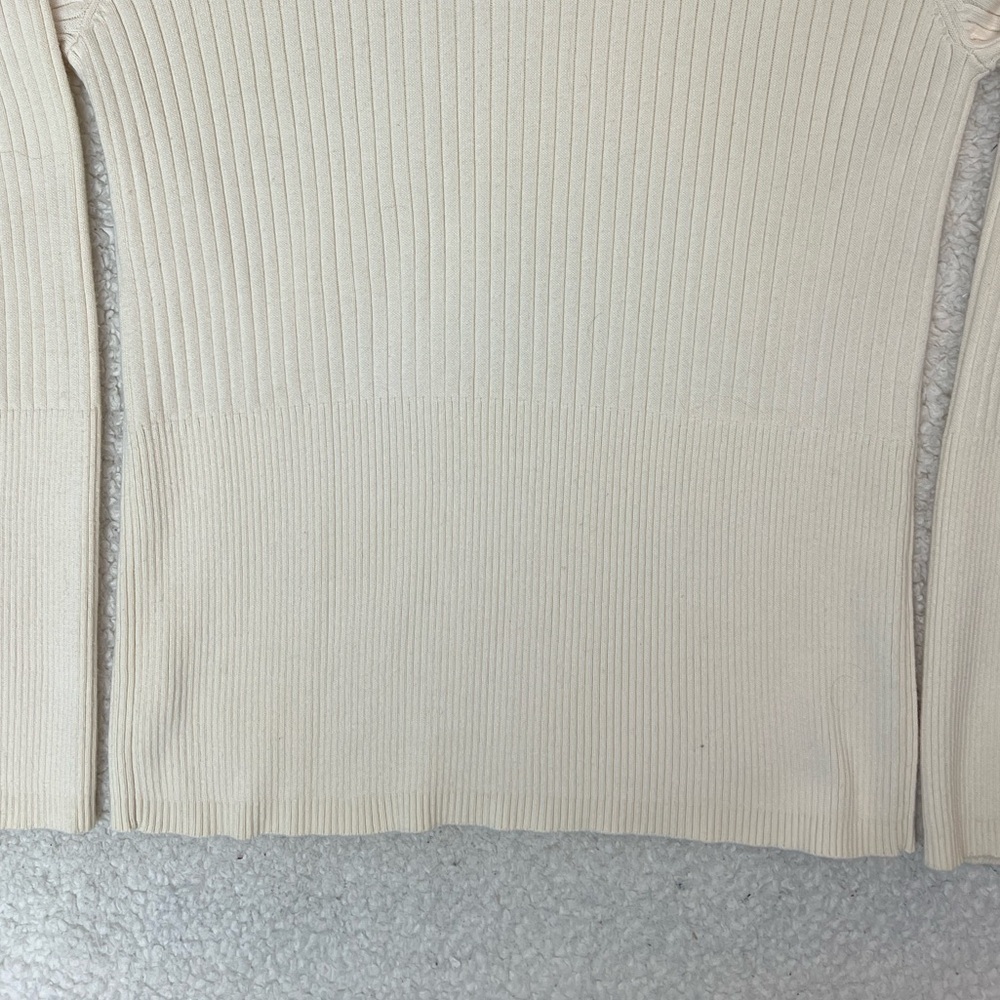 Liz Claiborne Liz Sport Ivory Long Sleeve Knit Sweater Top Size: Large - Picture 7 of 7